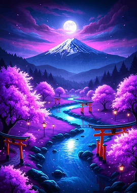Mount Fuji Cherry Blossom Landscape