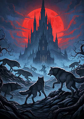 Castle Wolve Red Moon