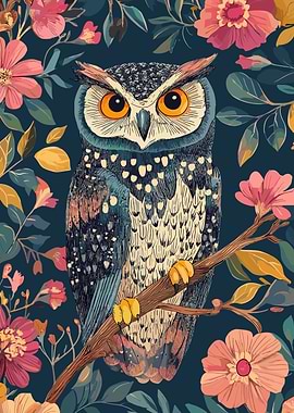 Floral Owl Illustration