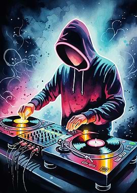 Watercolor DJ Hoodie