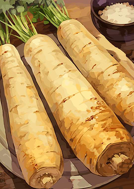 Three Parsnips Still Life