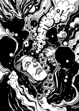 Manga with Figures and Skulls