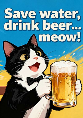 Save water, drink beer... meow!