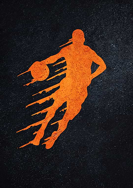 Basketball Player Silhouette with Motion Blur