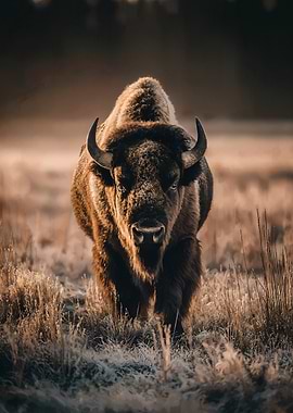 Majestic Bison in Golden Light