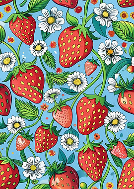 Strawberry and Daisy Pattern