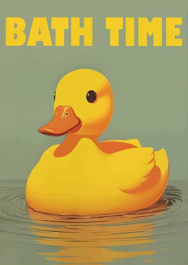 Bath Time Rubber Duck Illustration