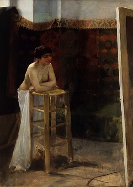 Painting of a Woman in Studio