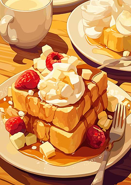 Delicious Honey Toast with Berries