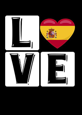 Love Spain Flag Heart