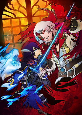 Anime Duel with Swords and Dragon