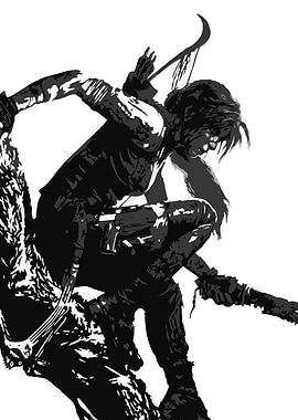 Lara Croft in Action, Black and White