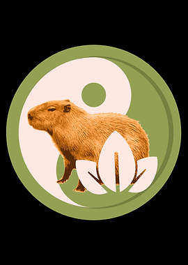 Capybara Yin Yang Symbol Art