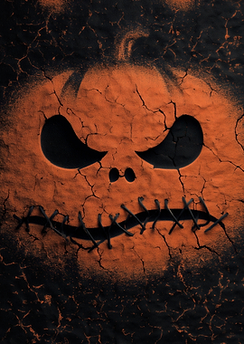 Halloween Pumpkin Face with Stitches