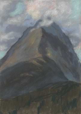 Mountain Peak Pastel Landscape