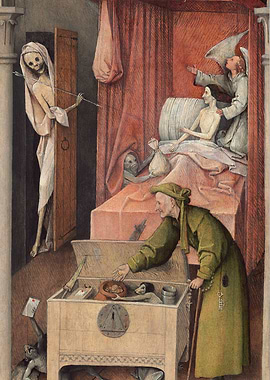 Death and the Miser Painting
