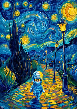 Mummy in Starry Night