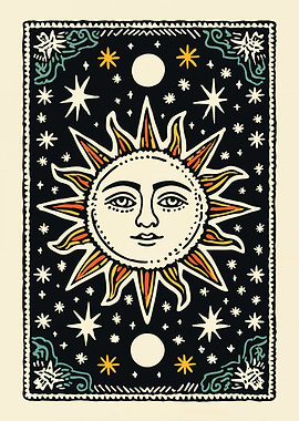 Sun and Moon Celestial Art Print