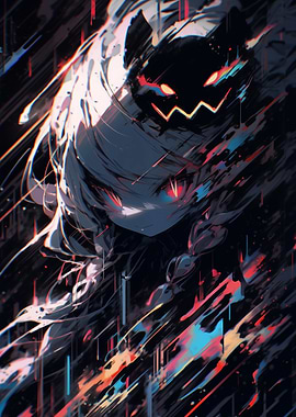 Anime Girl with Shadowy Figure