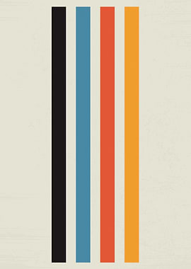 Minimalist Color Stripes on Beige Background