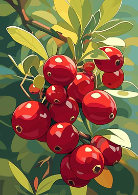 Red Berries on a Branch