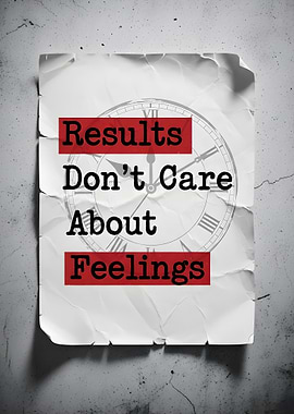 Results Don't Care About Feelings Poster