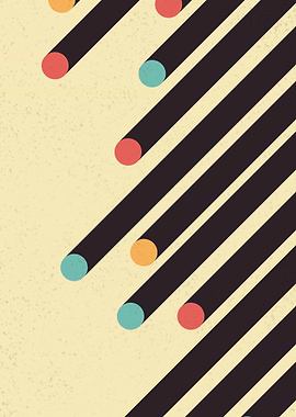 Retro Geometric Pattern with Circles and Lines
