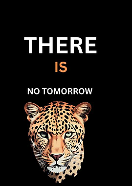 Leopard with Motivational Text on Black