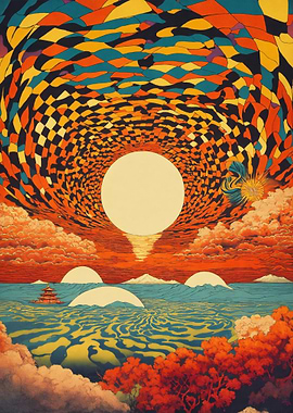 Abstract Landscape with Sun and Sea