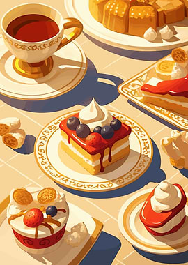 Elegant Dessert Table Still Life