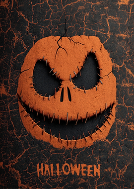 Halloween Pumpkin Face with Stitches