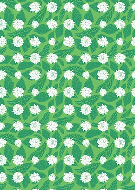 Floral Pattern with White Flowers