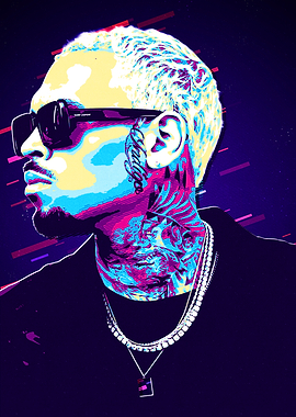 Chris Brown retro art