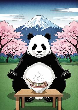 Meditating Panda Ramen Fuji