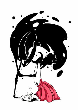 Hollow Knight and Grimm digital art