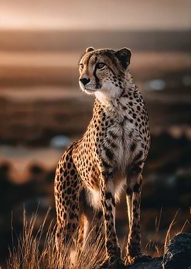 Majestic Cheetah in Golden Light