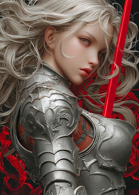 Female Knight with Red Sword