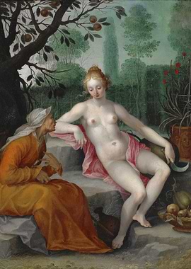 Allegory of Old Age and Beauty Painting