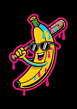 Banana Cartoon Baseball