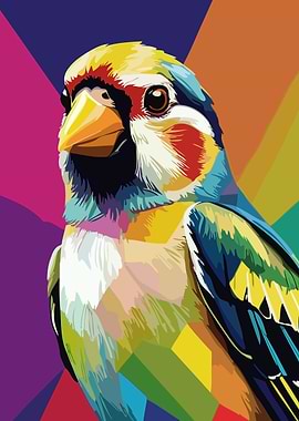 Colorful Goldfinch Pop Art Illustration