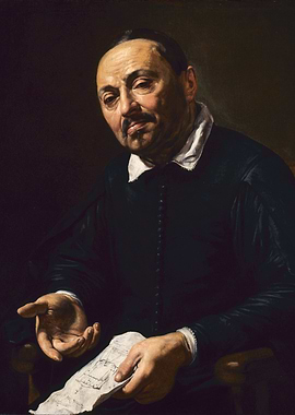 Portrait of a Man with Sheet Music