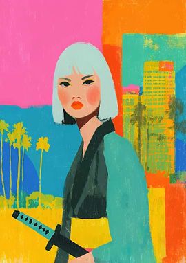 Modern Samurai Woman with Sword