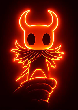 Hollow Knight Neon Silhouette