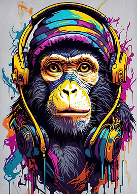 Monkey Headphones Colorful
