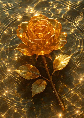 Golden Rose in Water