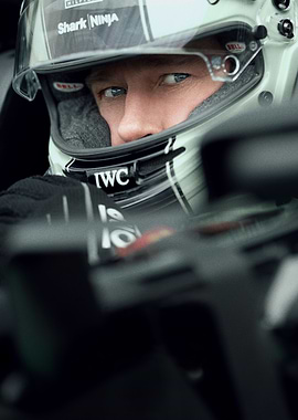 Focused Race Car Driver Portrait