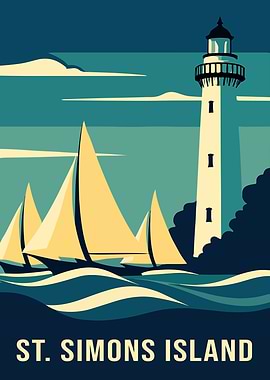 St Simons Island Travel Poster