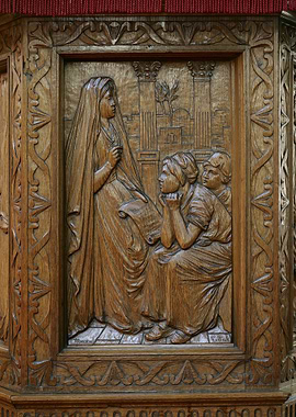 Wood Carving of Biblical Scene