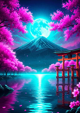 Mount Fuji Cherry Blossom Landscape