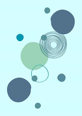 Abstract Circles on Light Blue Background